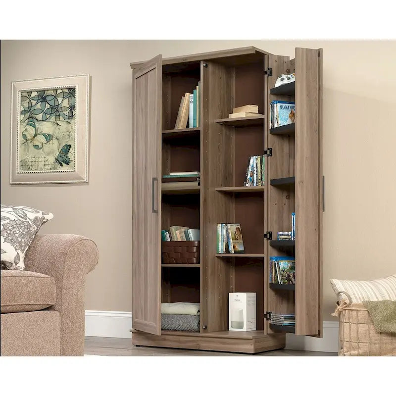 Armario de almacenamiento de 2 puertas Sienna Oak / Salt Oak