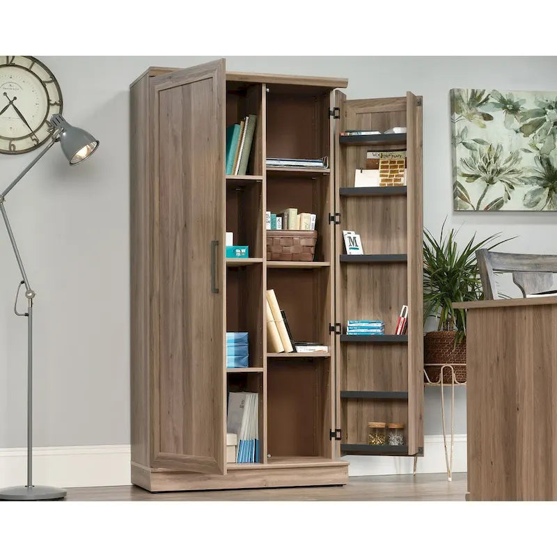 Armario de almacenamiento de 2 puertas Sienna Oak / Salt Oak