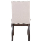 Juego de 4 sillas de comedor de respaldo alto tapizadas en tela color Espresso