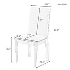 Juego de 4 sillas de comedor de respaldo alto tapizadas en tela color Espresso